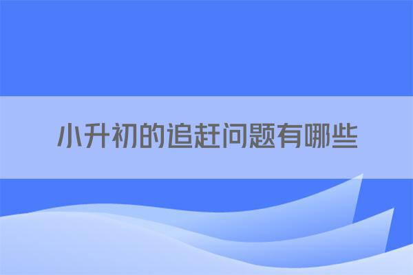 小升初的追赶问题有哪些