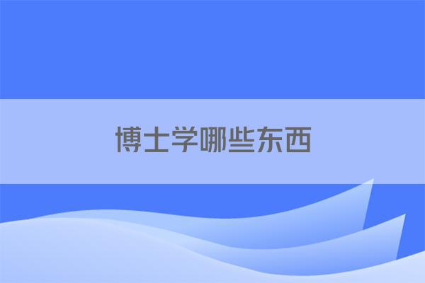 博士学哪些东西