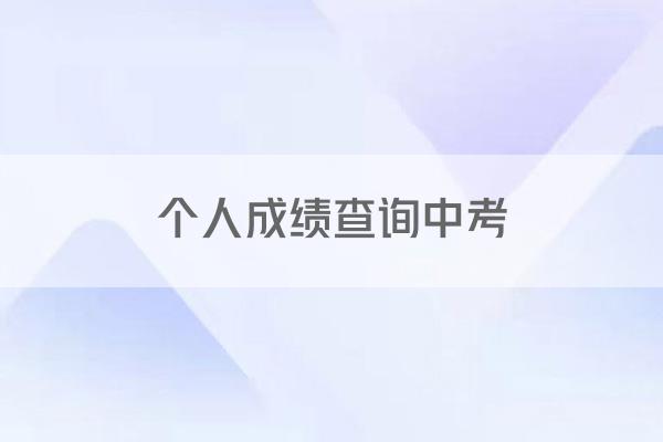 个人成绩查询中考