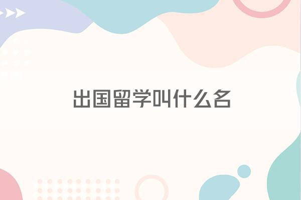 出国留学叫什么名