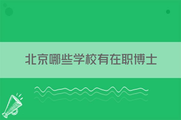 北京哪些学校有在职博士