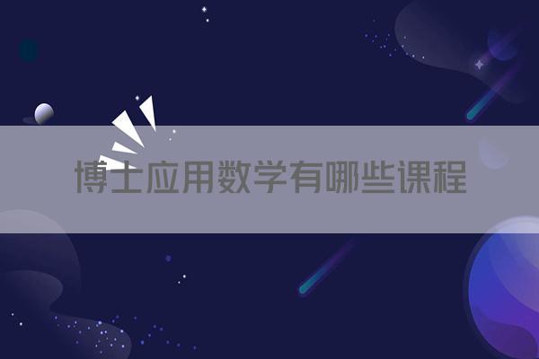 博士应用数学有哪些课程