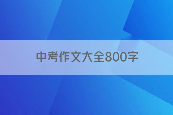 中考作文大全800字