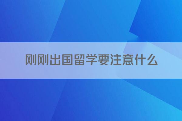 刚刚出国留学要注意什么