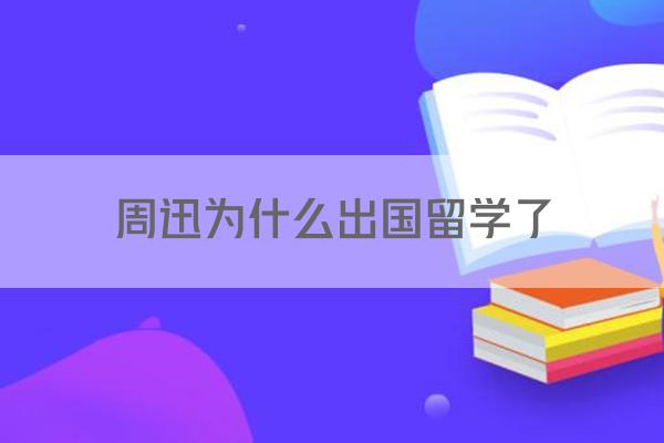 周迅为什么出国留学了