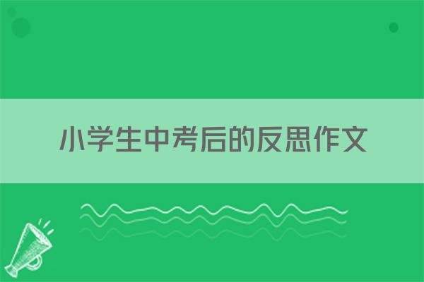 小学生中考后的反思作文