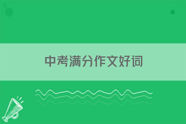 中考满分作文好词