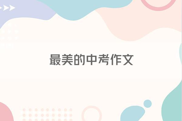 最美的中考作文