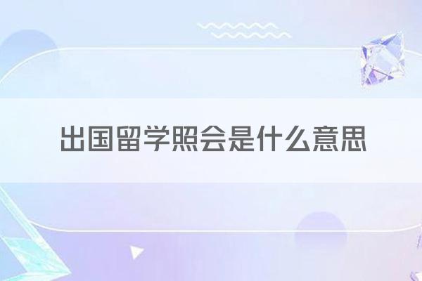 出国留学照会是什么意思