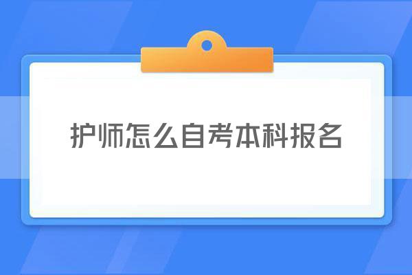护师怎么自考本科报名