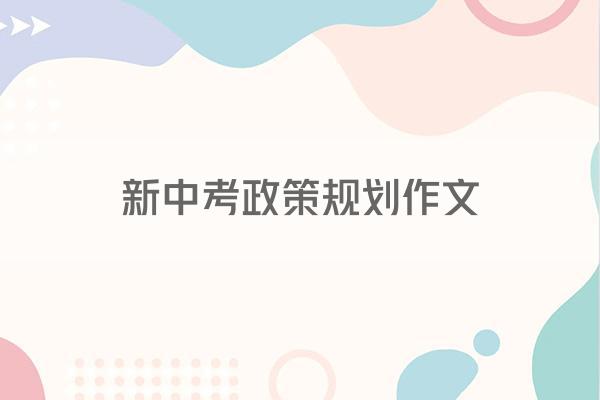 新中考政策规划作文