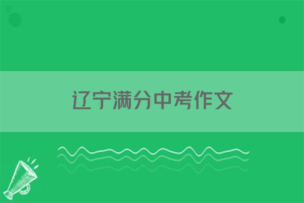 辽宁满分中考作文