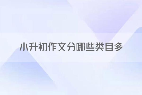 小升初作文分哪些类目多