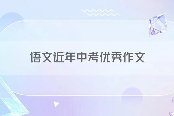 语文近年中考优秀作文