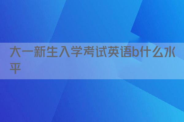 大一新生入学考试英语b什么水平