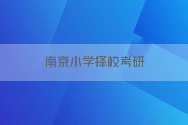 南京小学择校考研