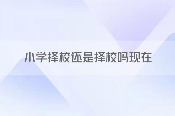 小学择校还是择校吗现在