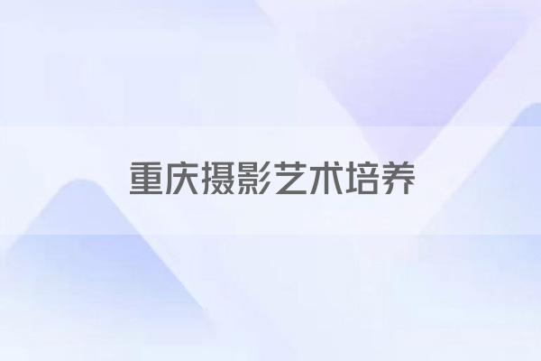 重庆摄影艺术培养