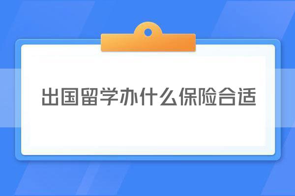 出国留学办什么保险合适