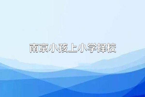 南京小孩上小学择校
