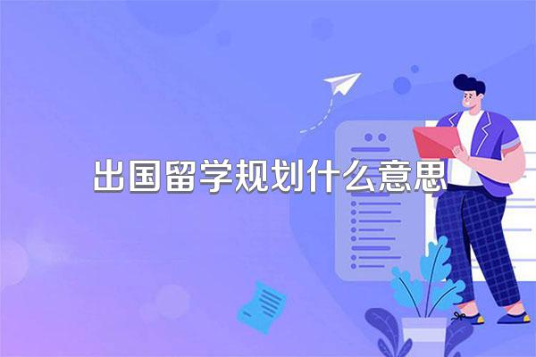 出国留学规划什么意思