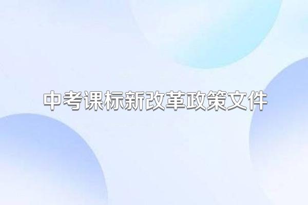 中考课标新改革政策文件