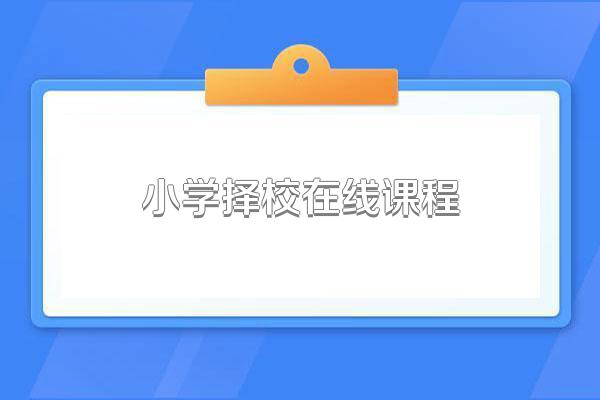 小学择校在线课程