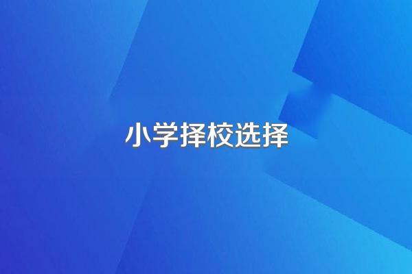 小学择校选择