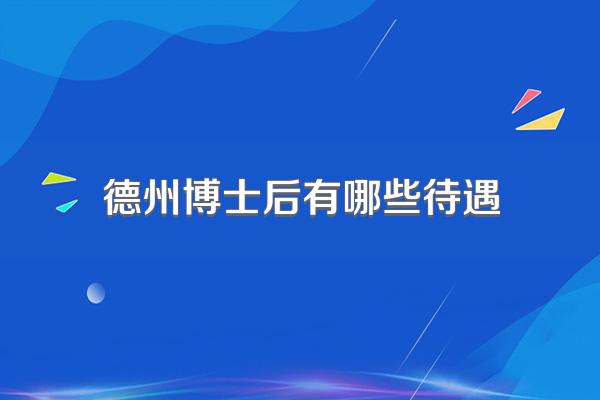 德州博士后有哪些待遇