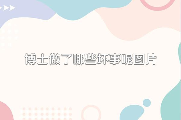 博士做了哪些坏事呢图片