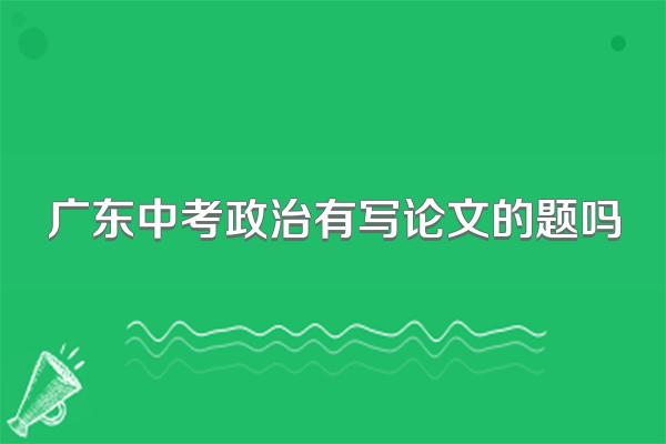 广东中考政治有写论文的题吗