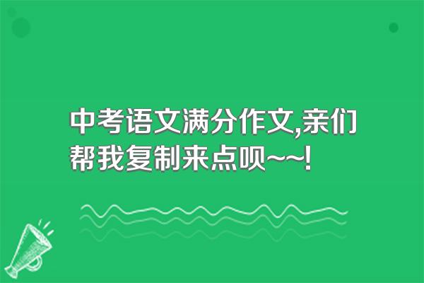 中考语文满分作文,亲们帮我复制来点呗~~!