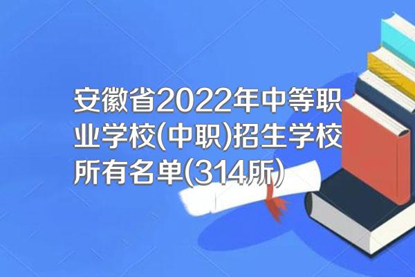 安徽省2022年中等职业学校(中职)招生学校所有名单(314