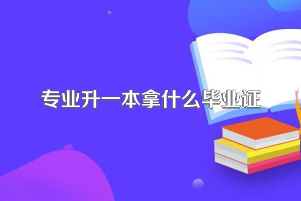 专业升一本拿什么毕业证