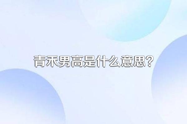 青禾男高是什么意思?