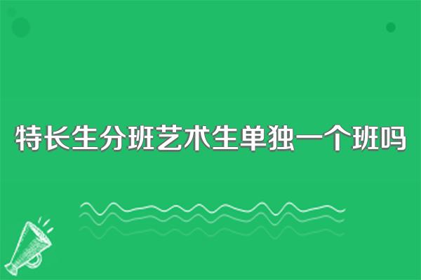 特长生分班艺术生单独一个班吗