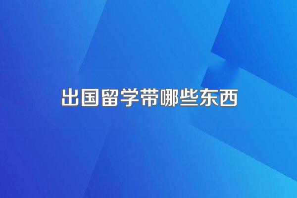 出国留学带哪些东西