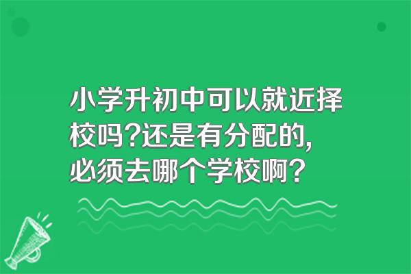 小学升初中可以就近择校吗?还是有分配的,必须去哪个学校啊?