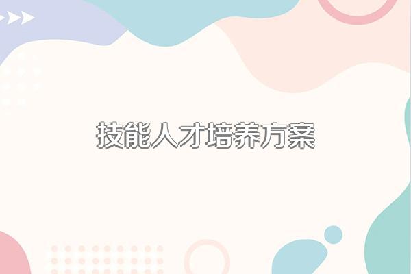 技能人才培养方案