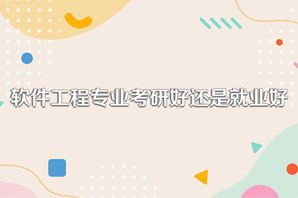 软件工程专业考研好还是就业好