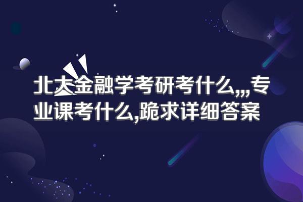 北大金融学考研考什么,,,专业课考什么,跪求详细答案