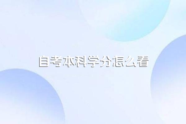 请问自考怎么查询课程学分?