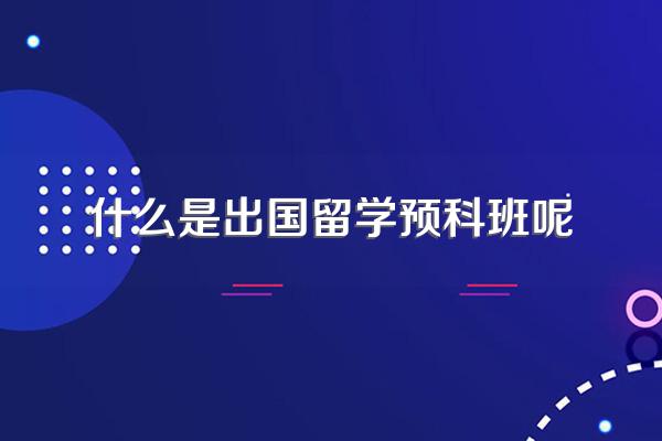 留学预科班是什么意思