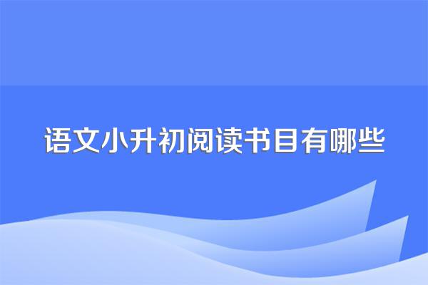 有谁能推荐一下对小升初有帮助的小说和书目