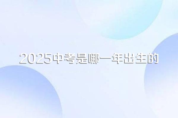 2025中考是哪一年出生的