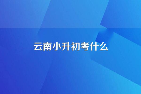 云南小升初考什么