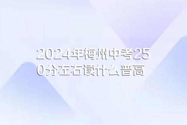 2024年梅州中考250分左右读什么普高