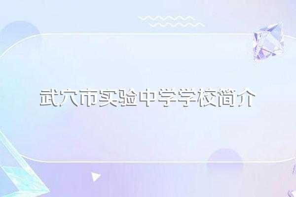 武穴市实验中学学校简介