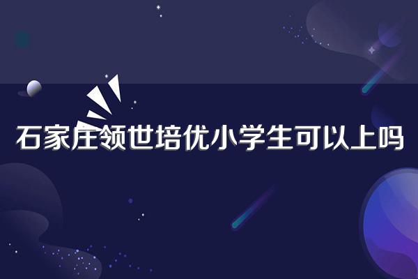 石家庄领世培优小学生可以上吗
