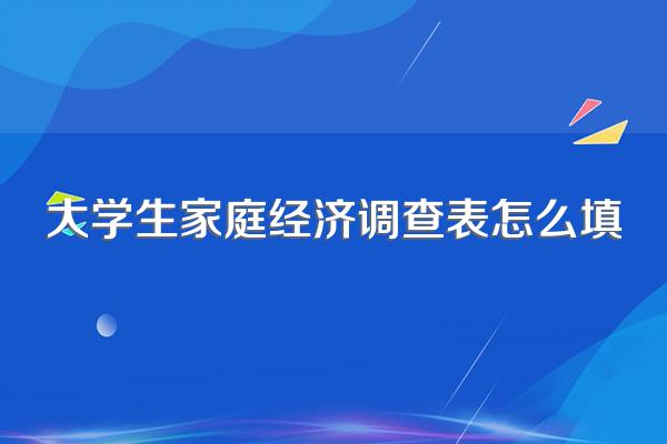大学生家庭经济调查表怎么填